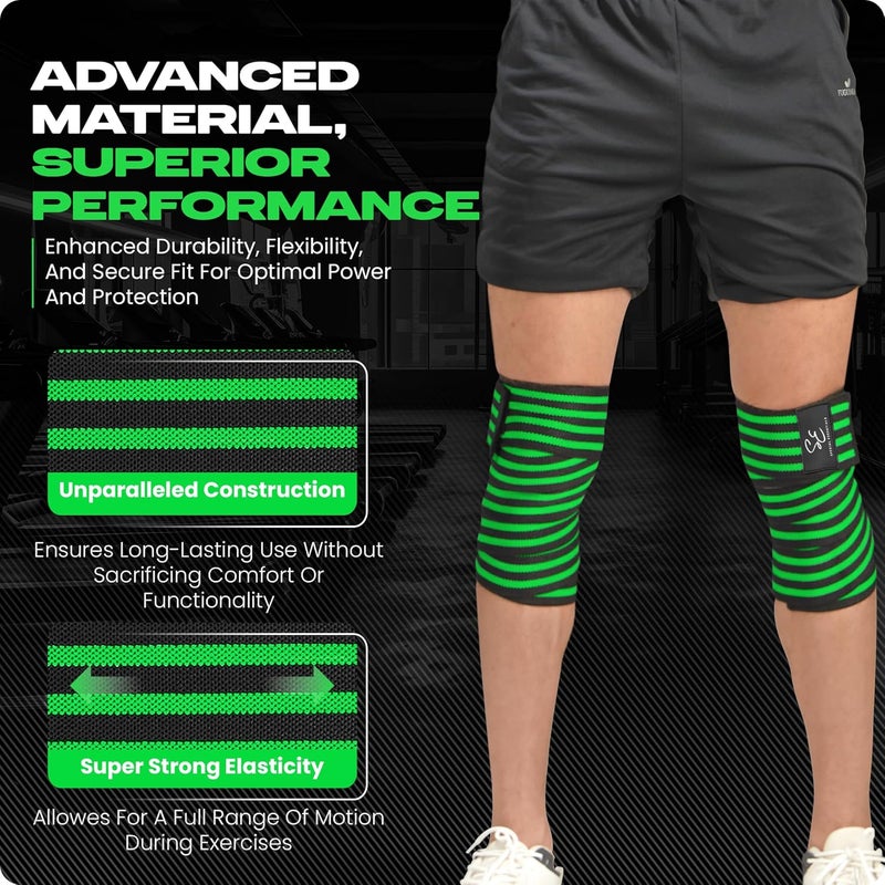 Special Essentials Store Knee Wraps for Weightlifting with Strap (2 Pack) - 72 Inches Flexible Support for Men & Women, for Powerlifting, Squats, Leg Press, and Cross Training - Image 4